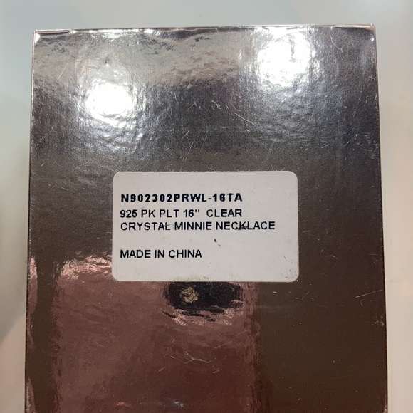 Disney Crystal Sterling Silver Minnie Mouse Matching Necklace & Earrings - Picture 12 of 13